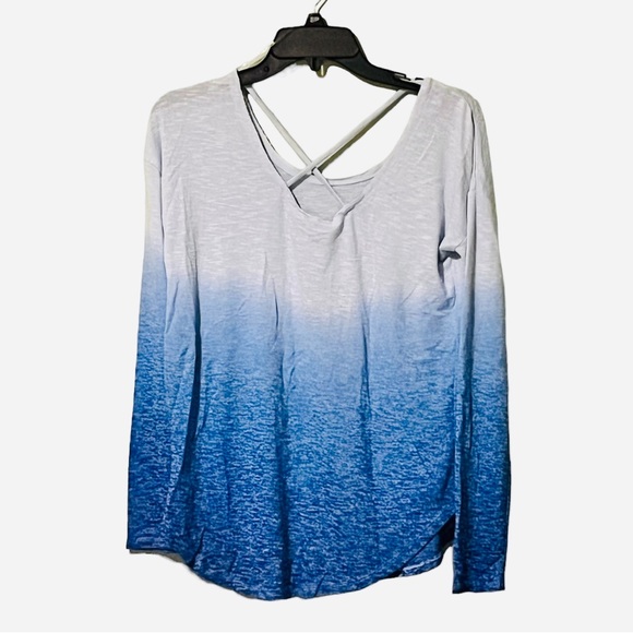 Arizona Jeans Co. Blue Two Tone Super Soft Long Sleeve Shirt - Picture 2 of 3